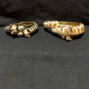 Vintage Zebra and J Crew Giraffe Bracelets